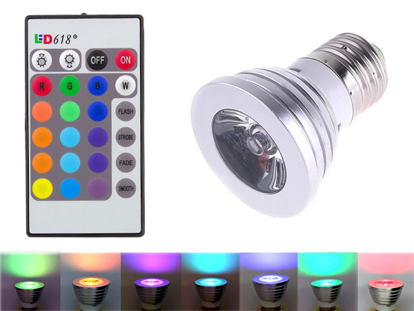 Žárovka RGB LED 16 barev dálkové ovládání E27