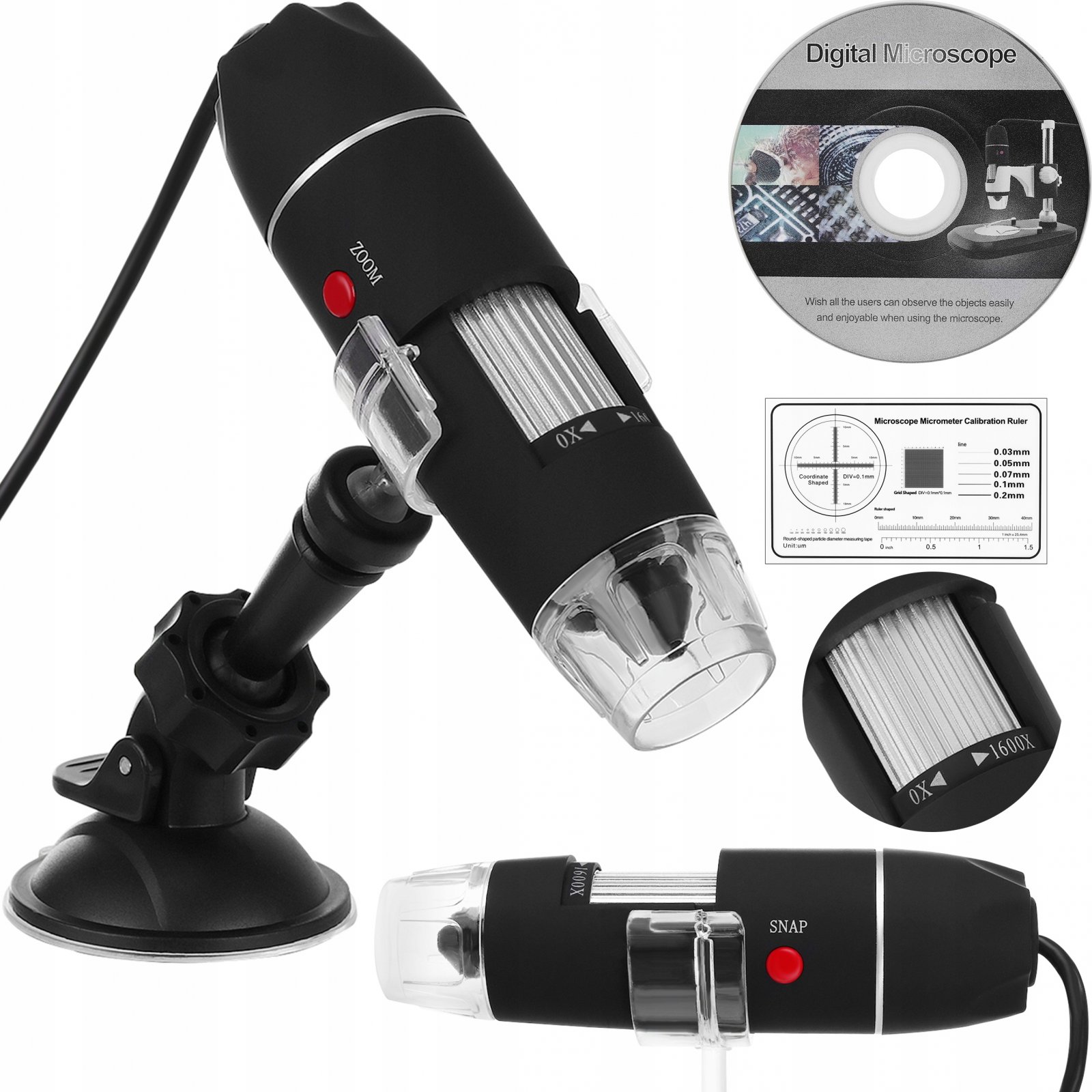 Digitální mikroskop ZOOM 1600X USB