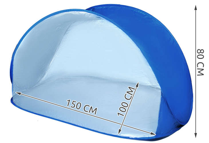Plážový stan modrý 100x150x80 cm